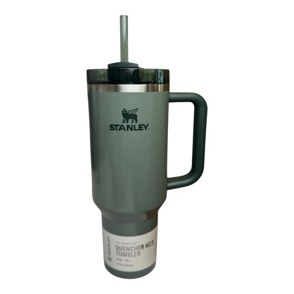 Stanley 40oz Quencher H2.0 FlowState Tumbler 40oz Hammertone Green NWT Limited